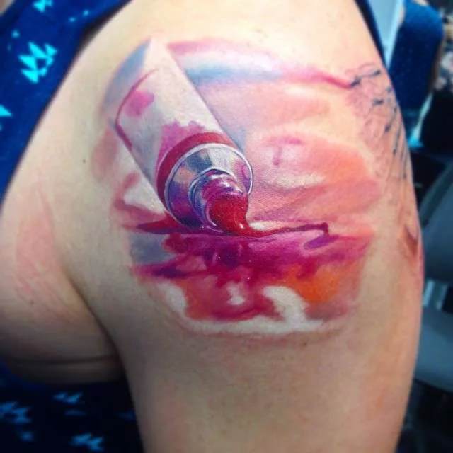 水彩 tattoo 艺术家 Adam Kremer | Акварельная татуировка тату-мастера Adam Kremer